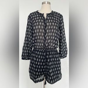 Madewell | Black Printed Cotton Romper